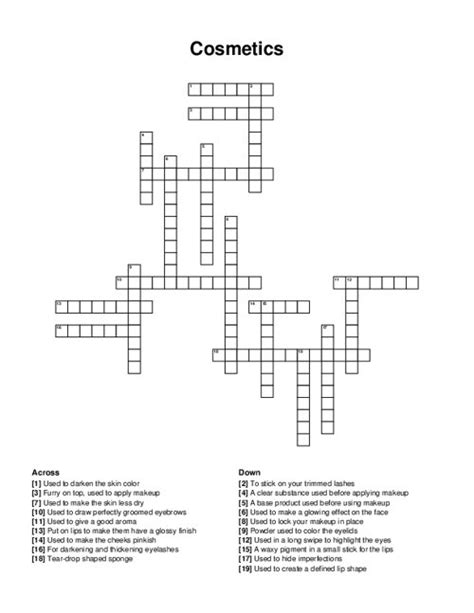 cosmetics rocher crossword.